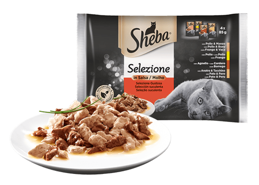 sheba sheba selezione carne per gatti 4x85gr