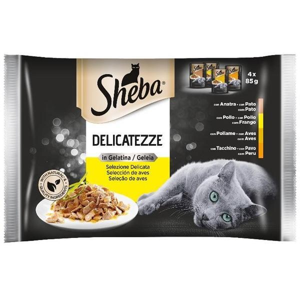 sheba sheba delicatezze gelatina pollo per gatti 4x85gr