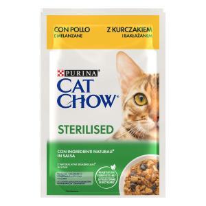 Cat chow sterilised con pollo e melanzane 85gr