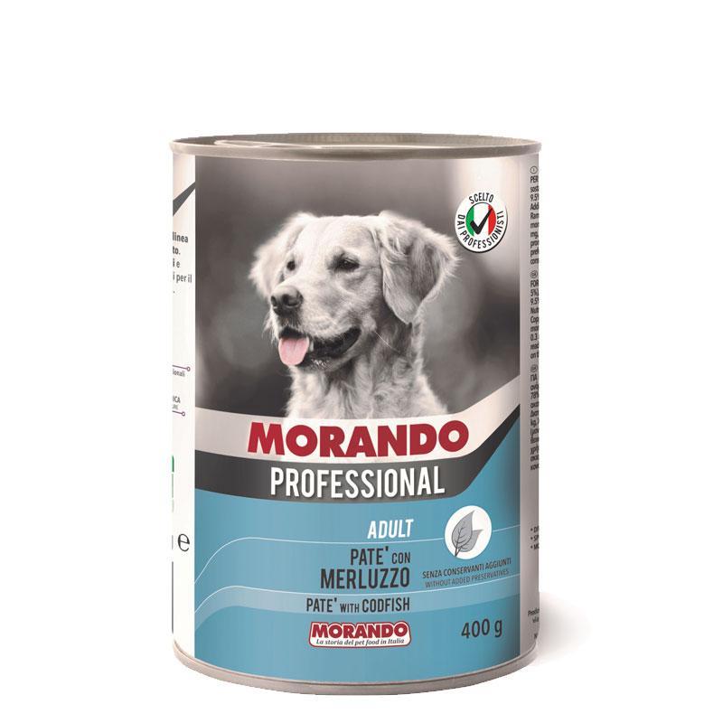 Morando Professional Adult Cane Patu00e8 con merluzzo 400 gr