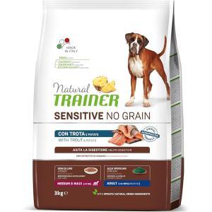 Natural  sensitive no grain adult dog crocchette trota e patate 3kg