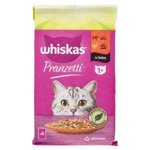 Cat pranzetti 1+ con manzo e con pollo e piselli 6x50gr