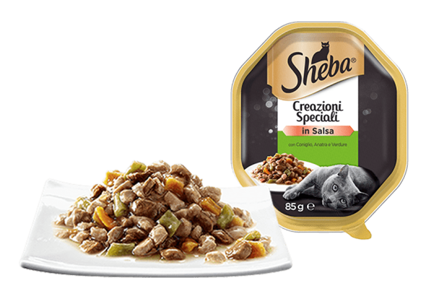 sheba sheba cat adult creazioni speciali con coniglio,anatra e verdure 85g