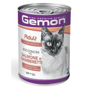 Gemon cat adult bocconcini con salmone e gamberetti 415gr