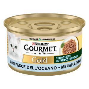 Gourmet gold gatto straccetti con pesce dell'oceano 85 gr